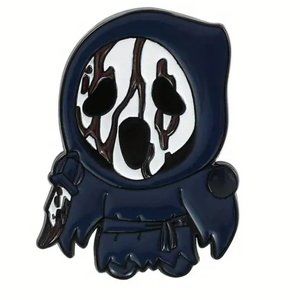 Ghost Face Pin Scream Mask Enamel Horror Movie Metal Charm Scary Creepy Emo